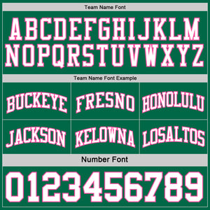 Custom Reversible Kelly Green White-Pink Double Side Basketball Jersey