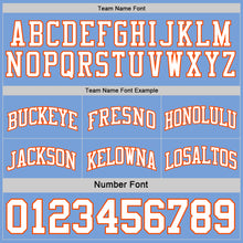 Load image into Gallery viewer, Custom Reversible Orange White-Light Blue Double Side Basketball Jersey
