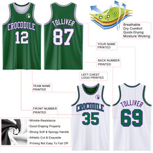 Load image into Gallery viewer, Custom Reversible Kelly Green White-Purple Double Side Basketball Jersey
