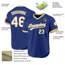 Load image into Gallery viewer, Custom Royal White-Old Gold Authentic Throwback Baseball Jersey
