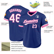 Charger l&#39;image dans la galerie, Custom Royal White-Pink Authentic Throwback Baseball Jersey
