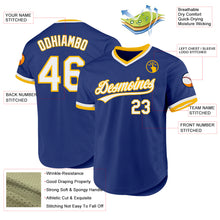 Laden Sie das Bild in den Galerie-Viewer, Custom Royal White-Gold Authentic Throwback Baseball Jersey
