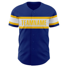 Charger l&#39;image dans la galerie, Custom Royal White-Yellow Authentic Baseball Jersey
