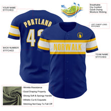 Charger l&#39;image dans la galerie, Custom Royal White-Yellow Authentic Baseball Jersey
