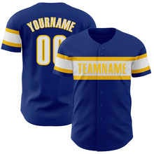 Charger l&#39;image dans la galerie, Custom Royal White-Yellow Authentic Baseball Jersey
