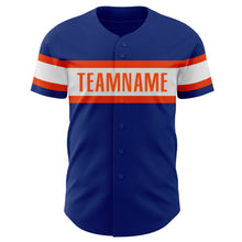 Laden Sie das Bild in den Galerie-Viewer, Custom Royal White-Orange Authentic Baseball Jersey
