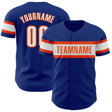 Load image into Gallery viewer, Custom Royal White-Orange Authentic Baseball Jersey
