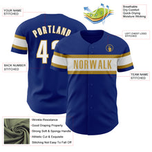 Charger l&#39;image dans la galerie, Custom Royal White-Old Gold Authentic Baseball Jersey
