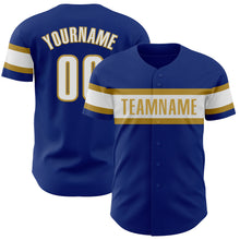 Charger l&#39;image dans la galerie, Custom Royal White-Old Gold Authentic Baseball Jersey
