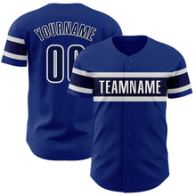 Charger l&#39;image dans la galerie, Custom Royal Navy-White Authentic Baseball Jersey
