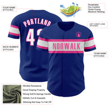 Загрузить изображение в средство просмотра галереи, Custom Royal White-Pink Authentic Baseball Jersey
