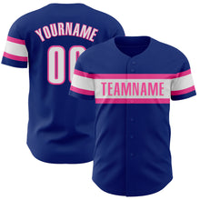 Загрузить изображение в средство просмотра галереи, Custom Royal White-Pink Authentic Baseball Jersey
