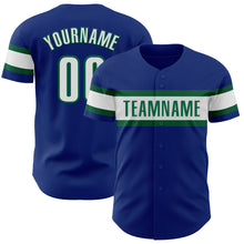 Загрузить изображение в средство просмотра галереи, Custom Royal White-Kelly Green Authentic Baseball Jersey
