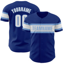 Load image into Gallery viewer, Custom Royal White-Light Blue Authentic Baseball Jersey
