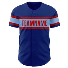 Загрузить изображение в средство просмотра галереи, Custom Royal Light Blue-Red Authentic Baseball Jersey
