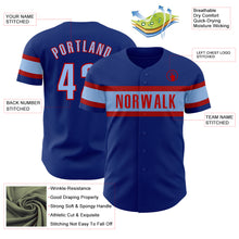 Загрузить изображение в средство просмотра галереи, Custom Royal Light Blue-Red Authentic Baseball Jersey
