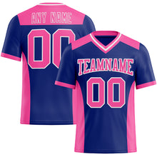 Charger l&#39;image dans la galerie, Custom Royal Pink-White Mesh Authentic Football Jersey
