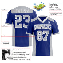 Charger l&#39;image dans la galerie, Custom Royal Gray-White Mesh Authentic Football Jersey
