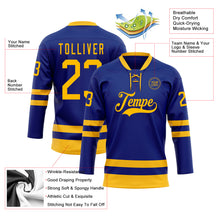 Загрузить изображение в средство просмотра галереи, Custom Royal Gold Hockey Lace Neck Jersey
