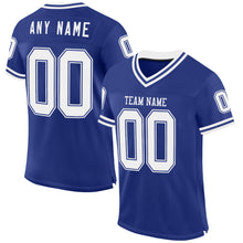 Laden Sie das Bild in den Galerie-Viewer, Custom Royal White Mesh Authentic Throwback Football Jersey
