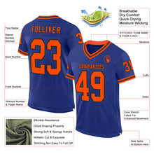 Загрузить изображение в средство просмотра галереи, Custom Royal Orange-Black Mesh Authentic Throwback Football Jersey
