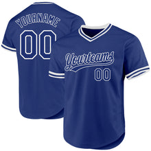 Load image into Gallery viewer, Custom Royal White Authentic Throwback Baseball Jersey
