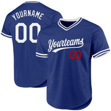 Laden Sie das Bild in den Galerie-Viewer, Custom Royal White-Red Authentic Throwback Baseball Jersey
