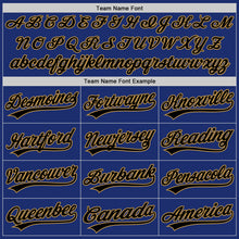 Load image into Gallery viewer, Custom Royal Black-Old Gold Authentic Throwback Baseball Jersey
