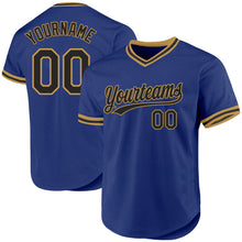 Laden Sie das Bild in den Galerie-Viewer, Custom Royal Black-Old Gold Authentic Throwback Baseball Jersey
