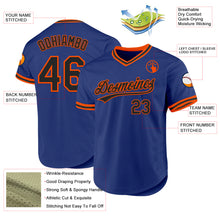 Load image into Gallery viewer, Custom Royal Black-Orange Authentic Throwback Baseball Jersey
