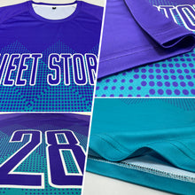 Загрузить изображение в средство просмотра галереи, Custom Teal Purple-White Sublimation Soccer Uniform Jersey
