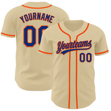 Laden Sie das Bild in den Galerie-Viewer, Custom Sand Royal-Orange Authentic Baseball Jersey
