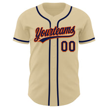 Загрузить изображение в средство просмотра галереи, Custom Sand Navy-Orange Authentic Baseball Jersey
