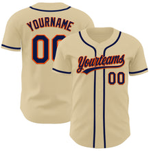 Загрузить изображение в средство просмотра галереи, Custom Sand Navy-Orange Authentic Baseball Jersey
