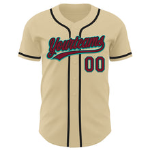 Charger l&#39;image dans la galerie, Custom Sand Crimson Black-Aqua Authentic Baseball Jersey
