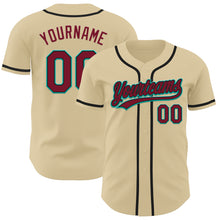 Charger l&#39;image dans la galerie, Custom Sand Crimson Black-Aqua Authentic Baseball Jersey
