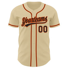 Load image into Gallery viewer, Custom Sand Black-Orange Authentic Baseball Jersey
