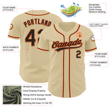 Load image into Gallery viewer, Custom Sand Black-Orange Authentic Baseball Jersey
