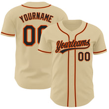 Laden Sie das Bild in den Galerie-Viewer, Custom Sand Black-Orange Authentic Baseball Jersey
