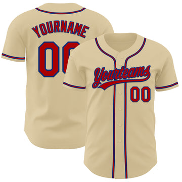 Custom Sand Red-Royal Authentic Baseball Jersey