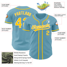 Load image into Gallery viewer, Custom Shadow Blue Yellow-White Authentic Baseball Jersey
