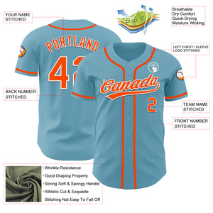 Custom Shadow Blue Orange-White Authentic Baseball Jersey