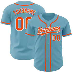 Custom Shadow Blue Orange-White Authentic Baseball Jersey