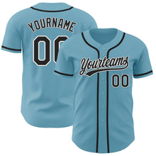 Load image into Gallery viewer, Custom Shadow Blue Black-White Authentic Baseball Jersey
