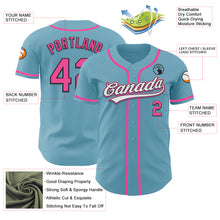 Load image into Gallery viewer, Custom Shadow Blue Pink-Black Authentic Baseball Jersey
