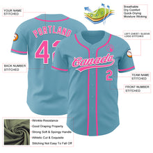 Load image into Gallery viewer, Custom Shadow Blue Pink-White Authentic Baseball Jersey
