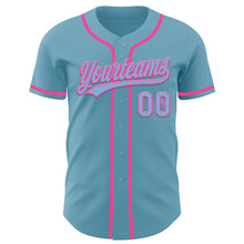 Charger l&#39;image dans la galerie, Custom Shadow Blue Light Blue-Pink Authentic Baseball Jersey
