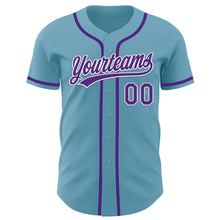 Load image into Gallery viewer, Custom Shadow Blue Purple-White Authentic Baseball Jersey
