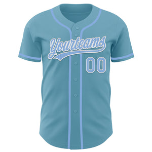 Custom Shadow Blue Light Blue-White Authentic Baseball Jersey