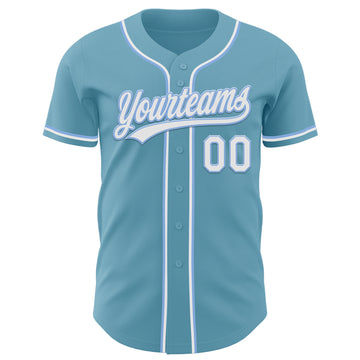 Custom Shadow Blue White-Light Blue Authentic Baseball Jersey